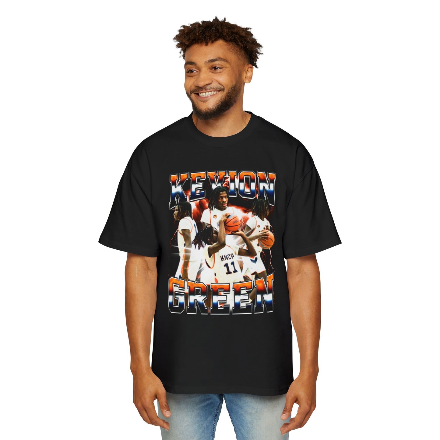 Kevion Green Oversized Retro Tee