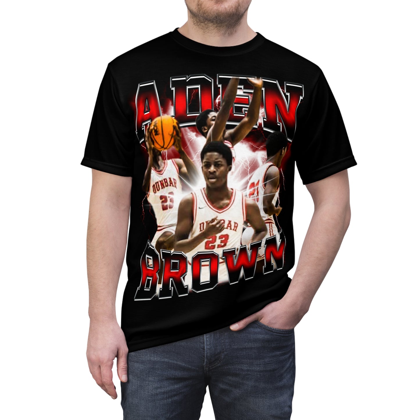 Aden Brown Vintage Full Print Tee