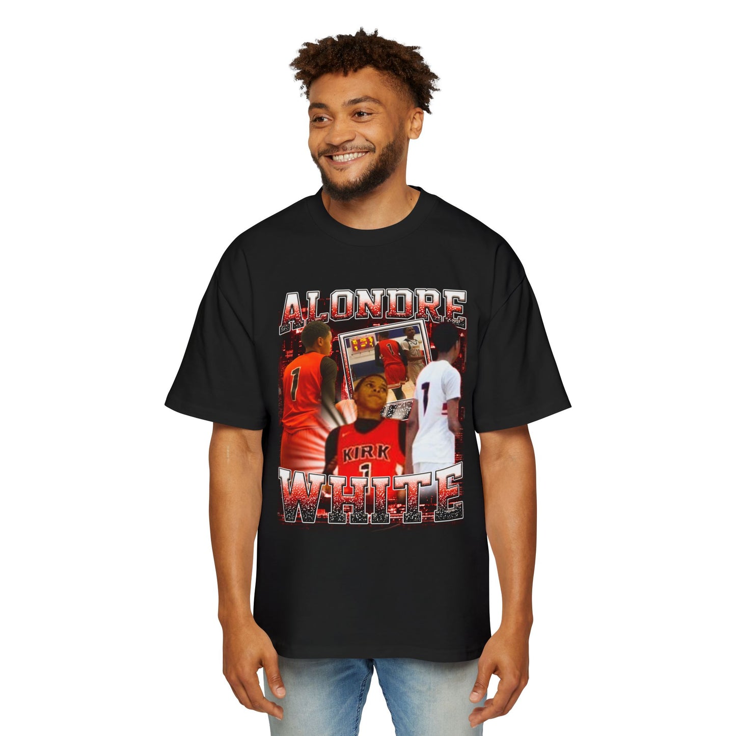 Alondre White Oversized Retro Tee