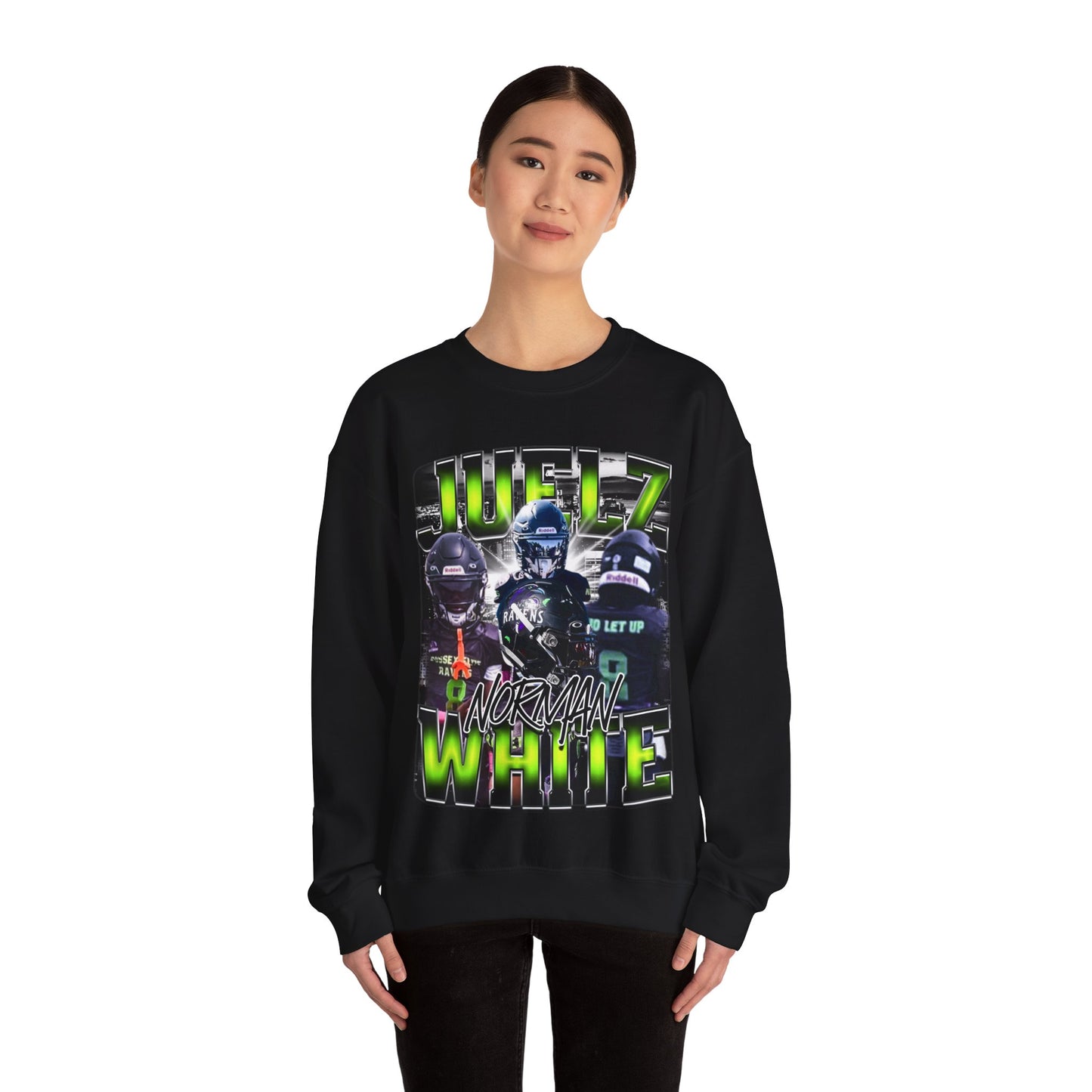 Juelz Norman White Crewneck Sweatshirt