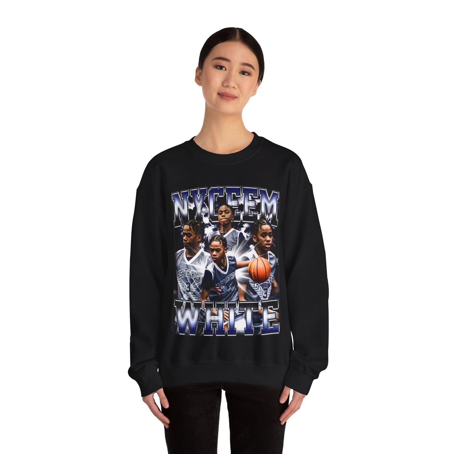 Nyceem White Crewneck Sweatshirt