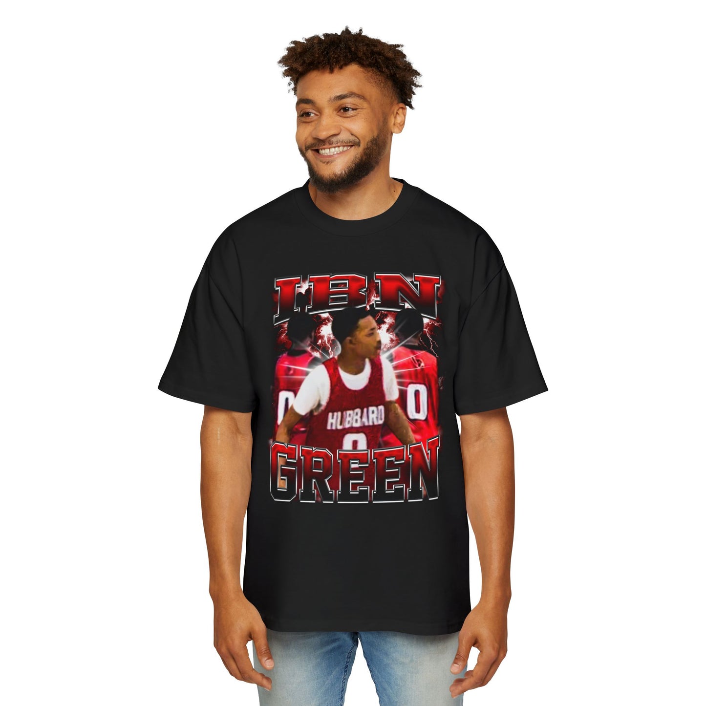 Ibn Green Oversized Retro Tee