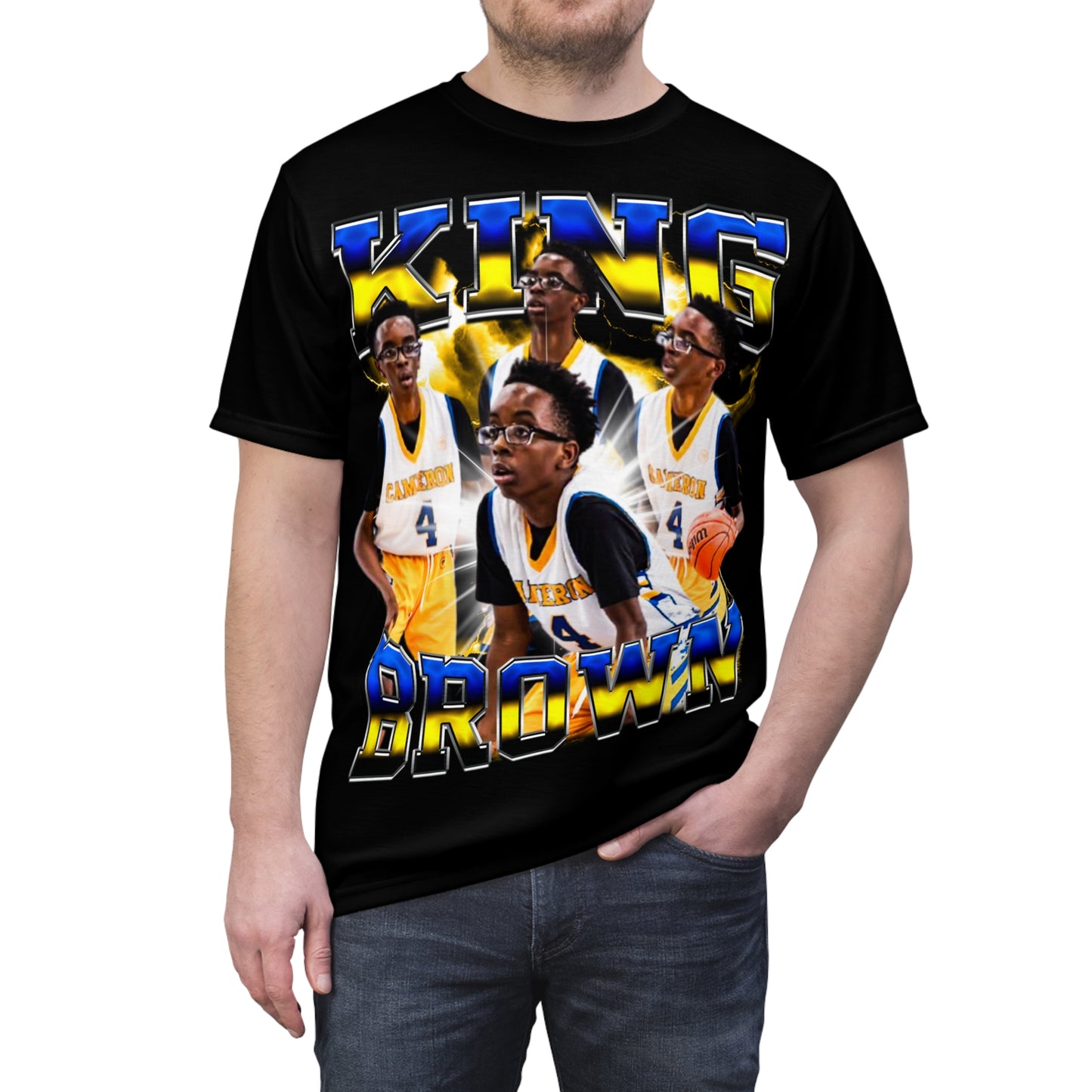 King Brown Vintage Full Print Tee