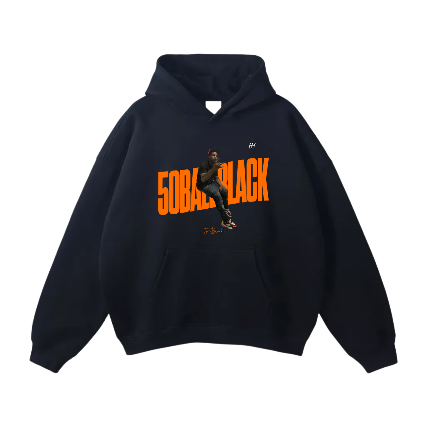 J Black Oversize Fleeced Hoodie