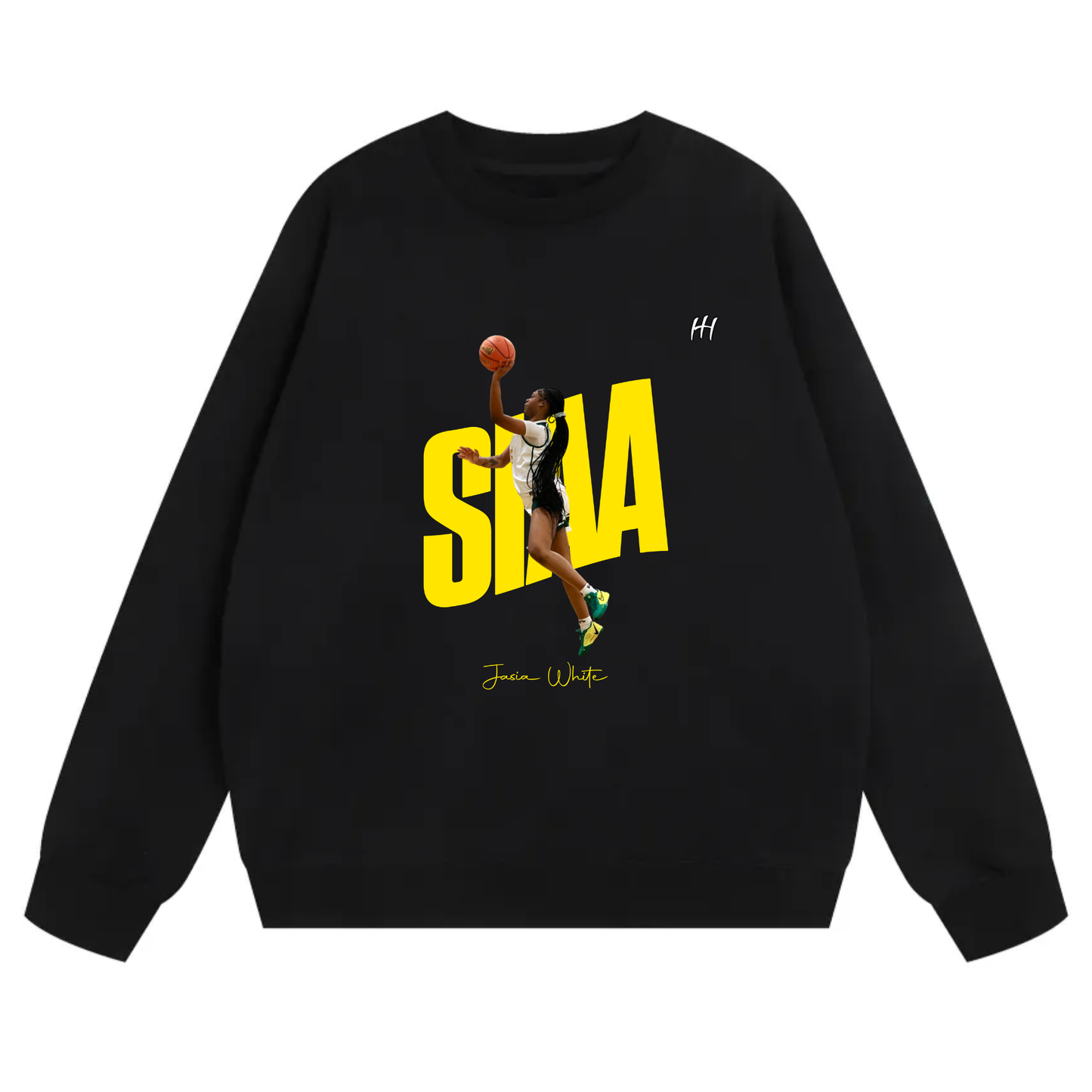 Jasia White Heavyweight Crewneck Sweatshirt