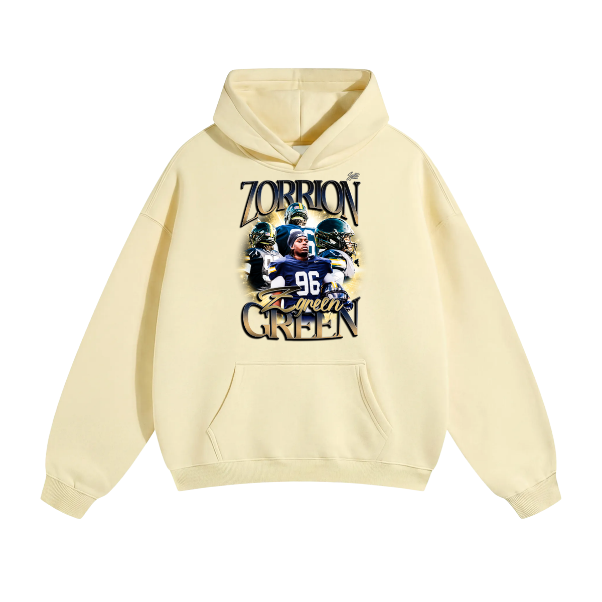 Zorrion Green Oversize Fleeced Hoodie