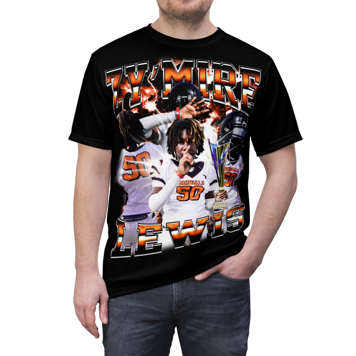 Zy'mire Lewis Vintage Full Print Tee