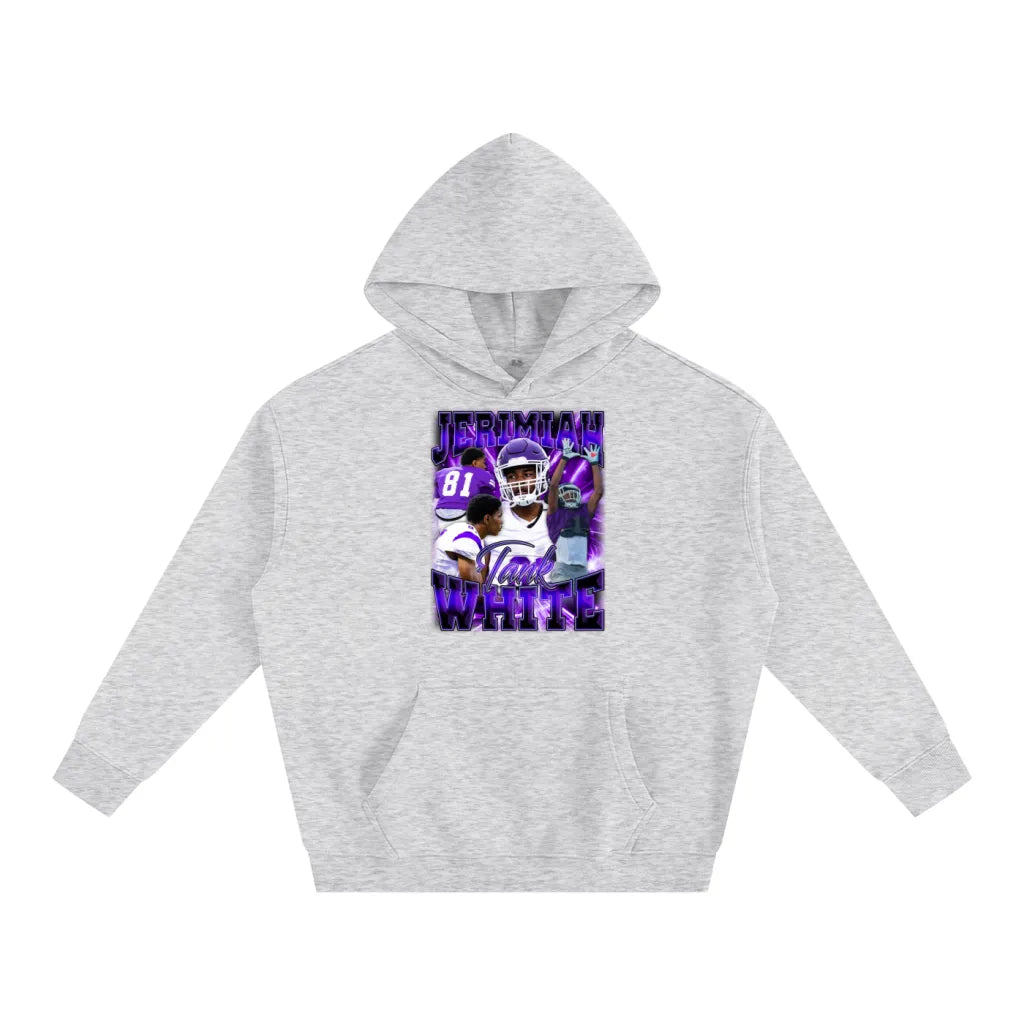 Jerimiah White Oversize Fleeced Hoodie