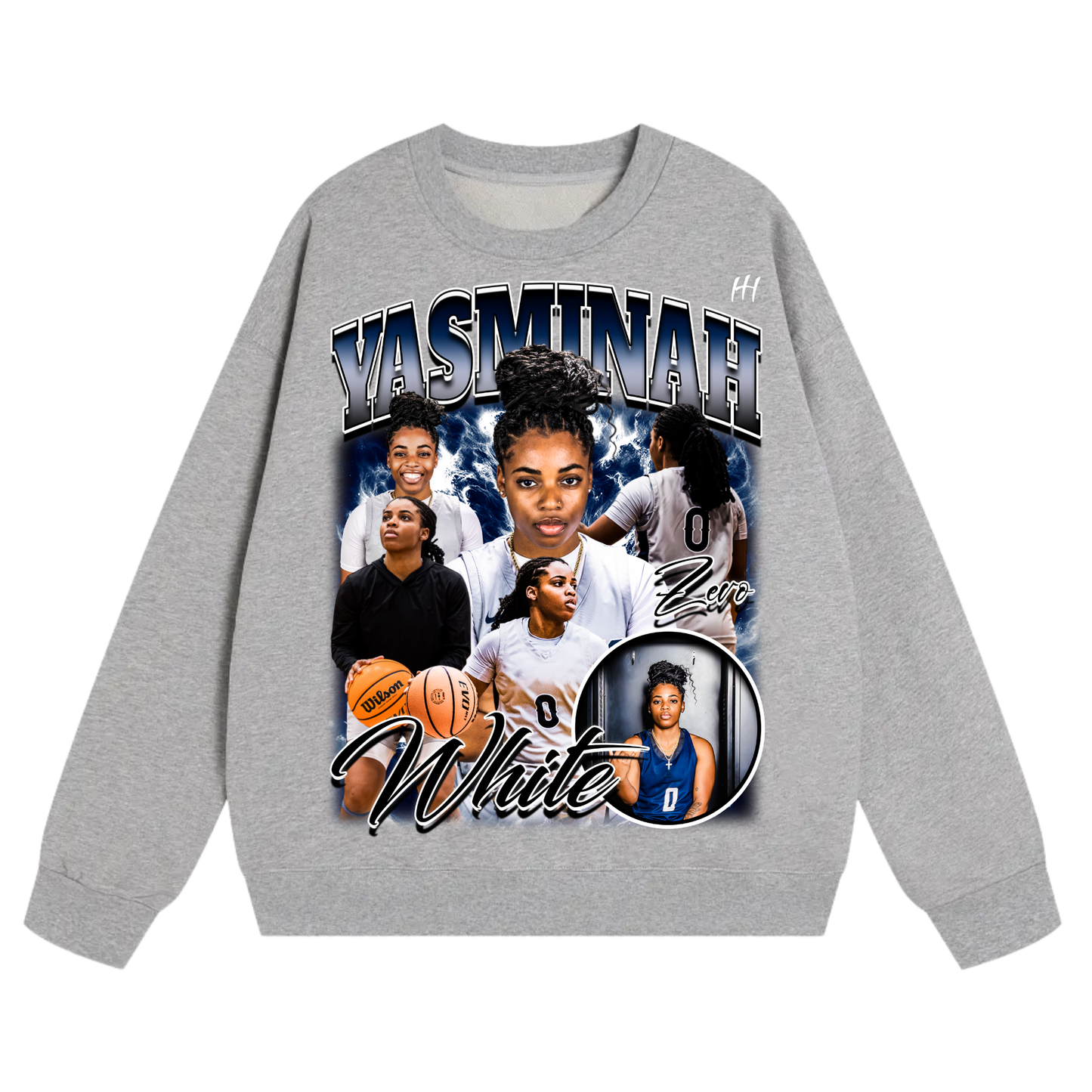 Yasminah White Heavyweight Crewneck Sweatshirt