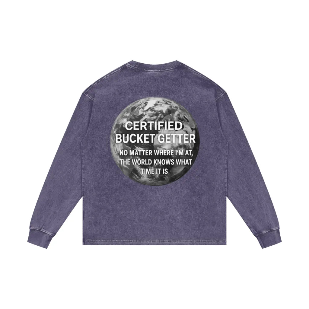 David Johnson Jr Acid Wash Oversized Long Sleeve Tee