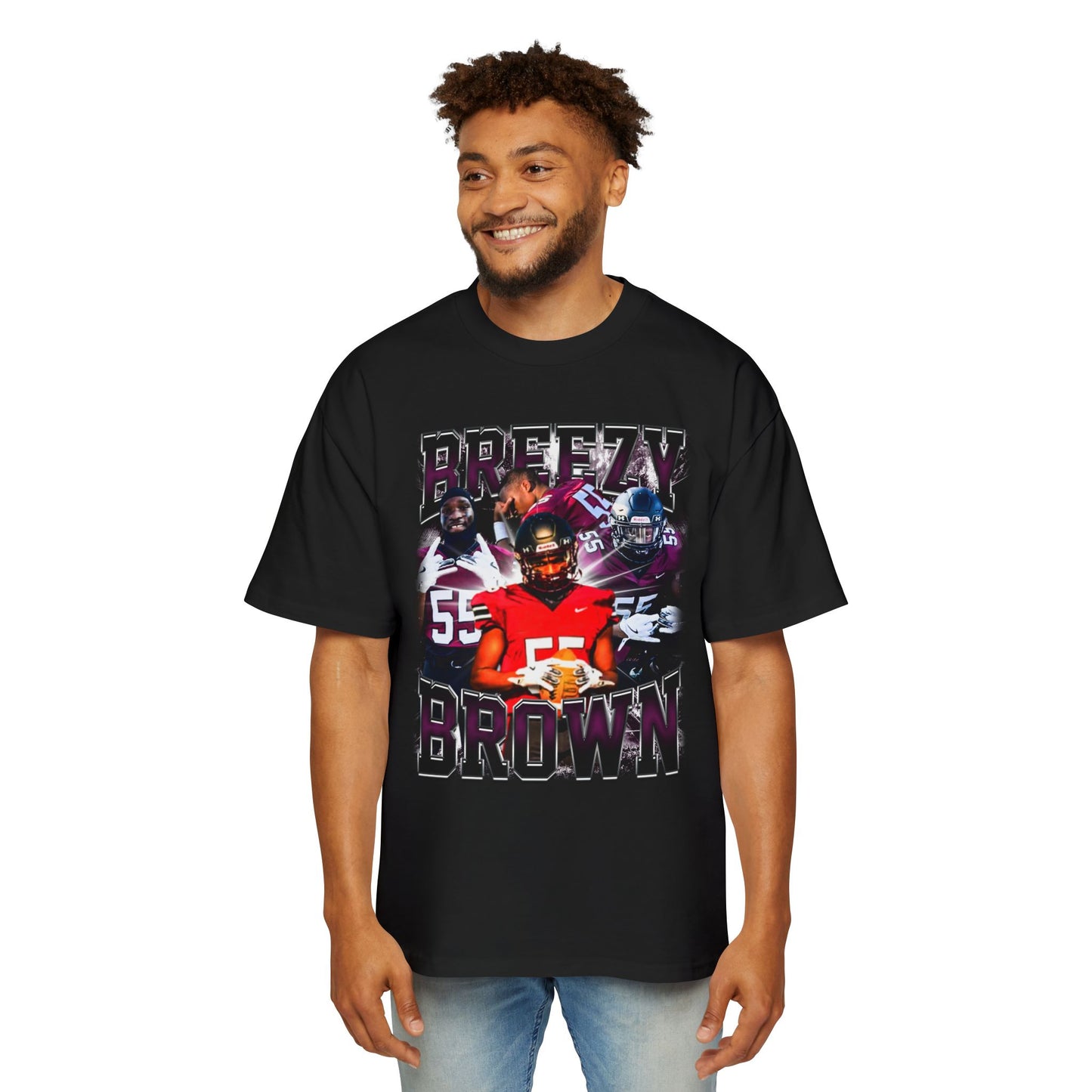 Breezy Brown Oversized Retro Tee