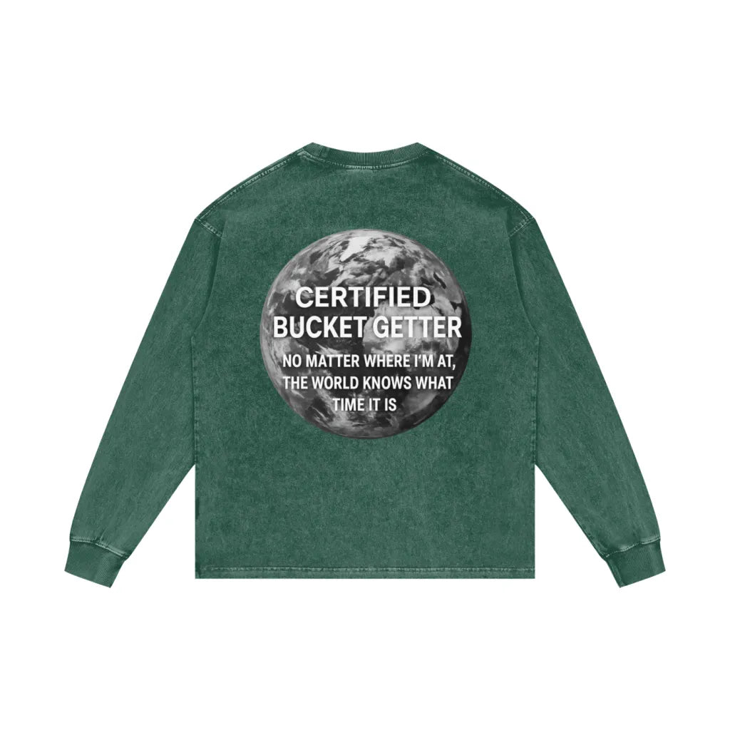 David Johnson Jr Acid Wash Oversized Long Sleeve Tee