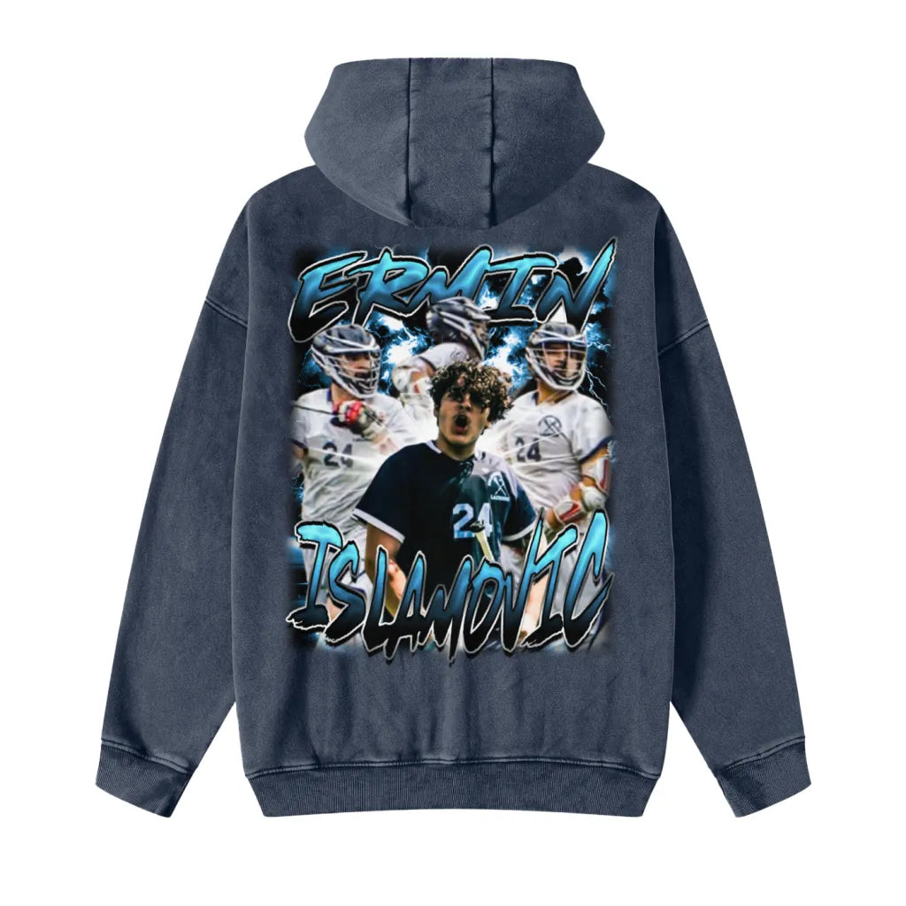 Ermin islamovic Snowwashed Zip-Through Fleece Hoodie
