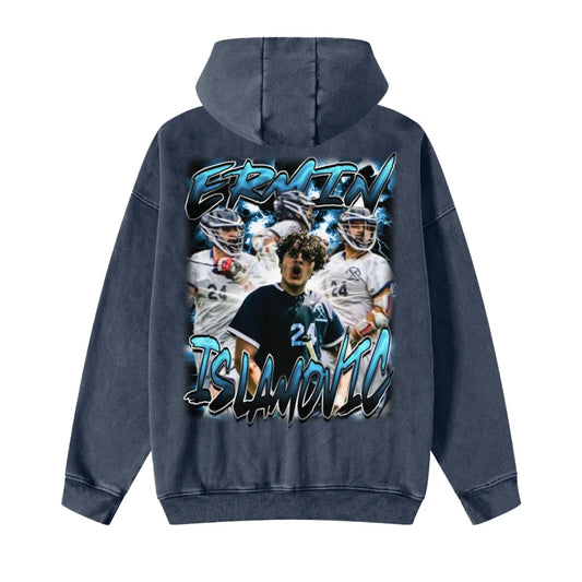 Ermin islamovic Snowwashed Zip-Through Fleece Hoodie