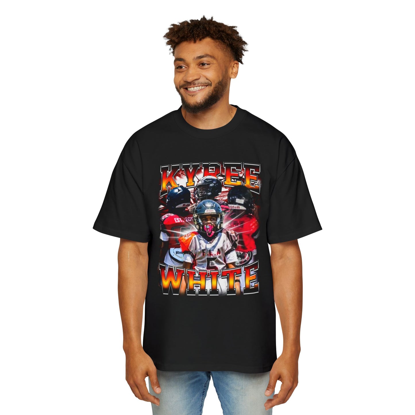 Kyree White Oversized Retro Tee