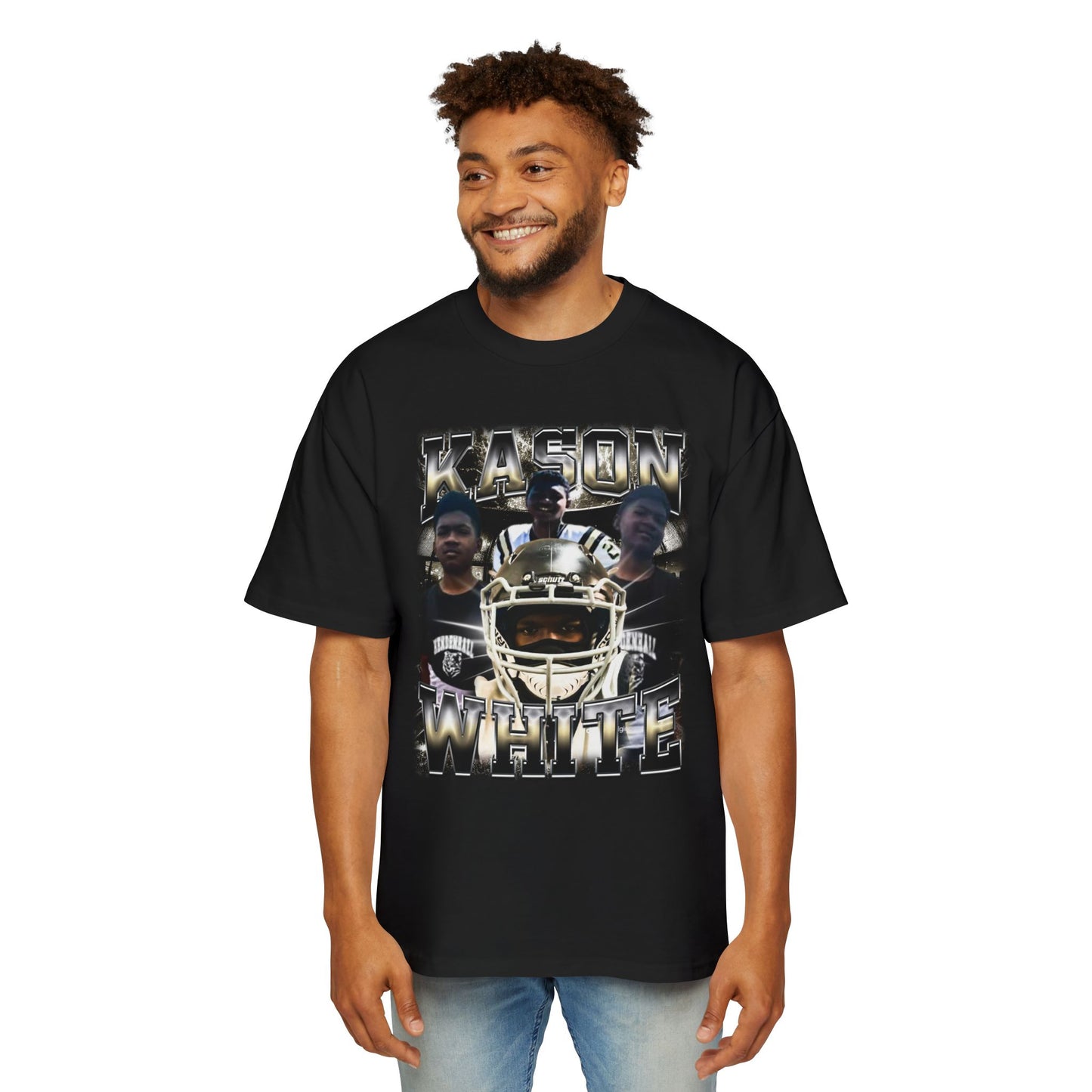 Kason White Oversized Retro Tee