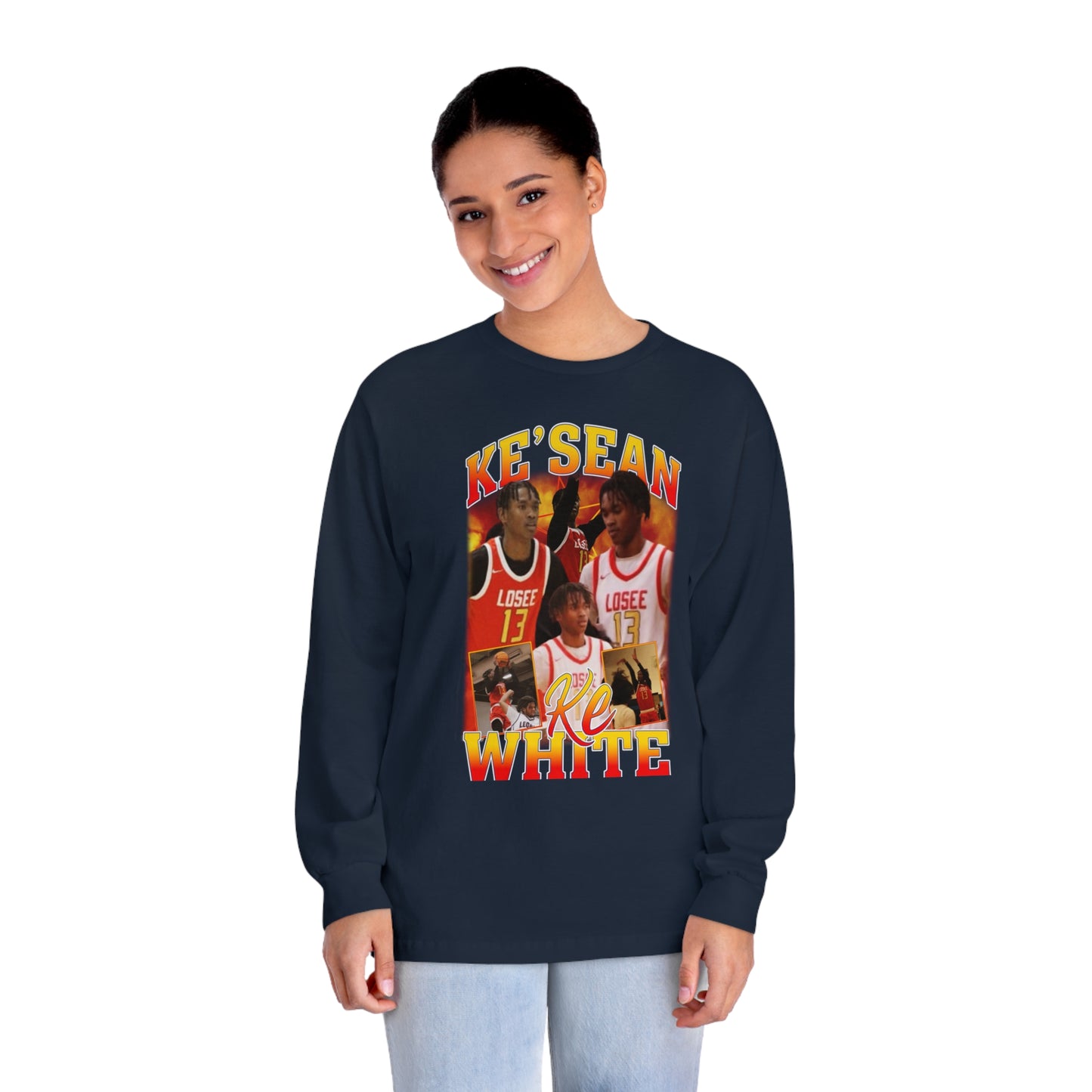 Ke'sean White Classic Long Sleeve T-Shirt