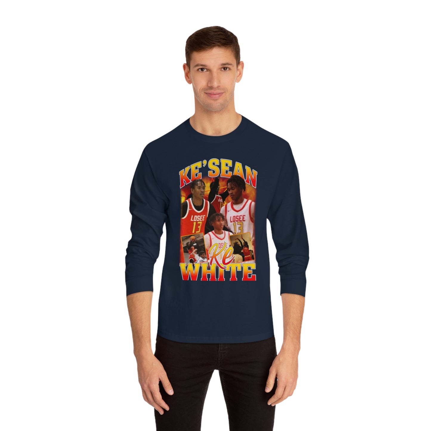 Ke'sean White Classic Long Sleeve T-Shirt