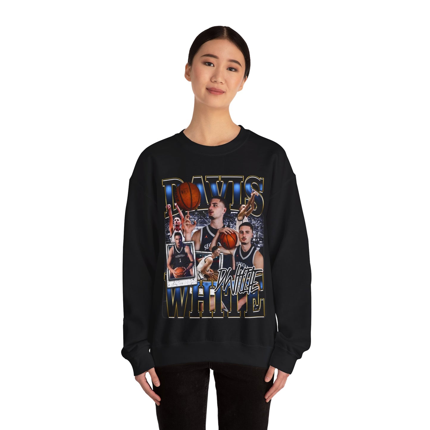 Davis White Crewneck Sweatshirt