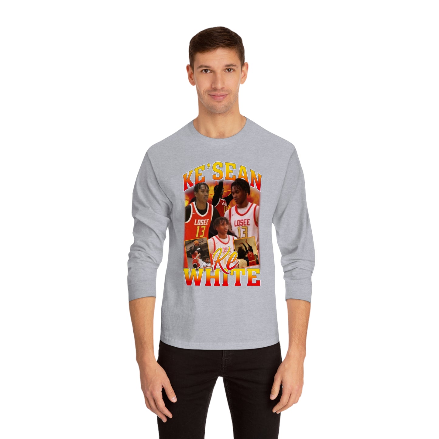 Ke'sean White Classic Long Sleeve T-Shirt