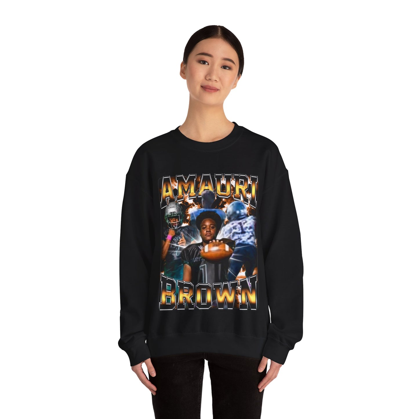 Amauri Brown Crewneck Sweatshirt