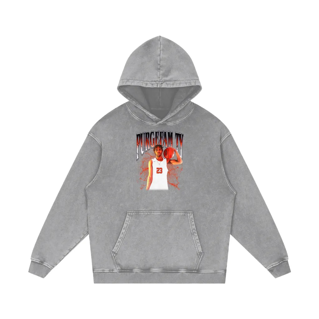 Tyleek Turner Acid Wash Oversized Hoodie