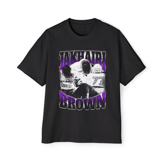 Jakhairi Brown Oversized Retro Tee