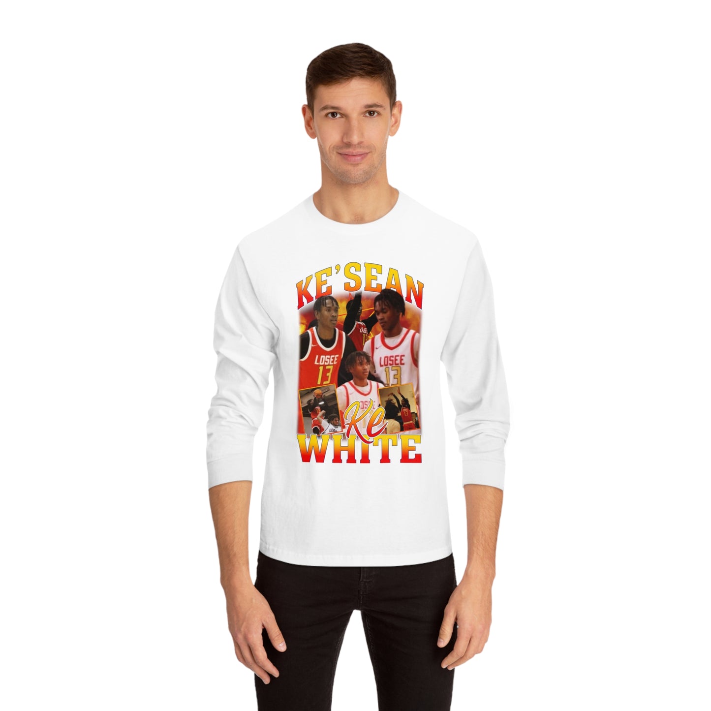 Ke'sean White Classic Long Sleeve T-Shirt
