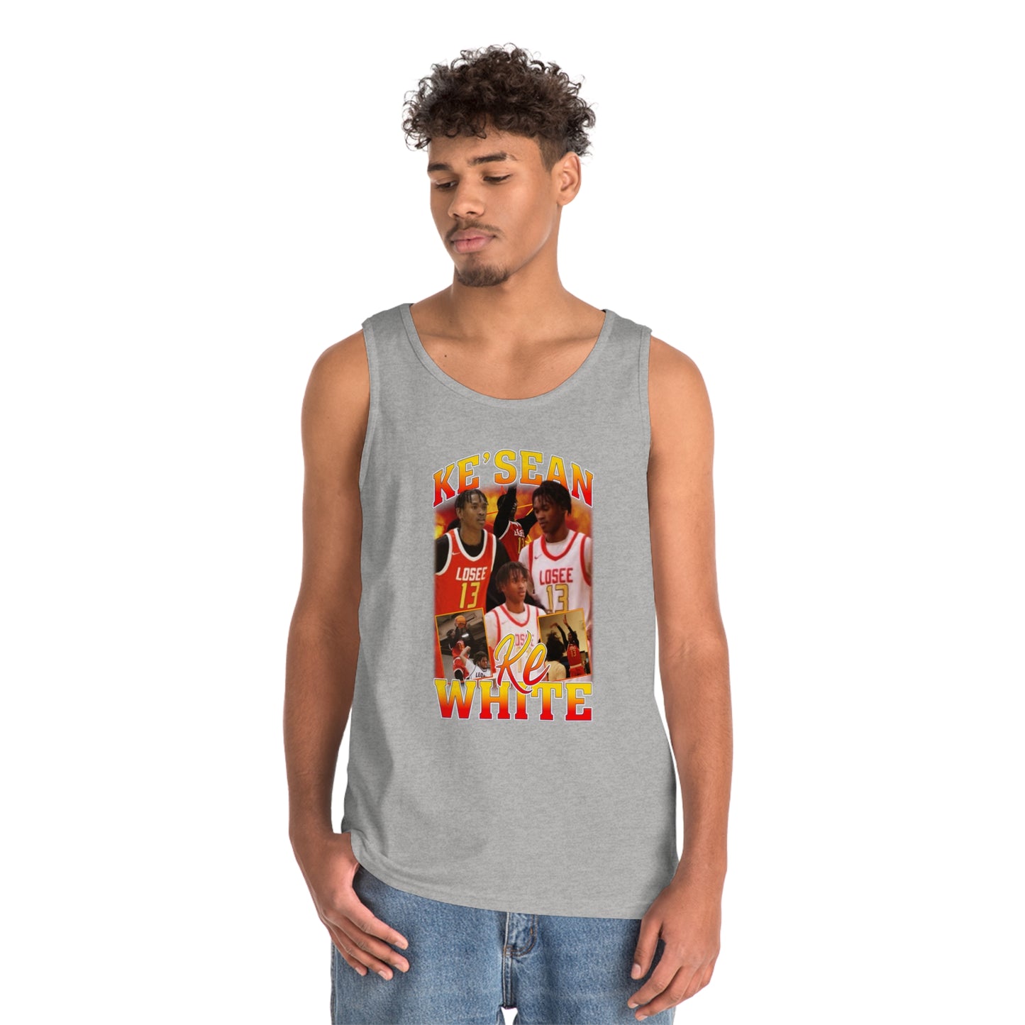 Ke'sean White Heavy Cotton Tank Top