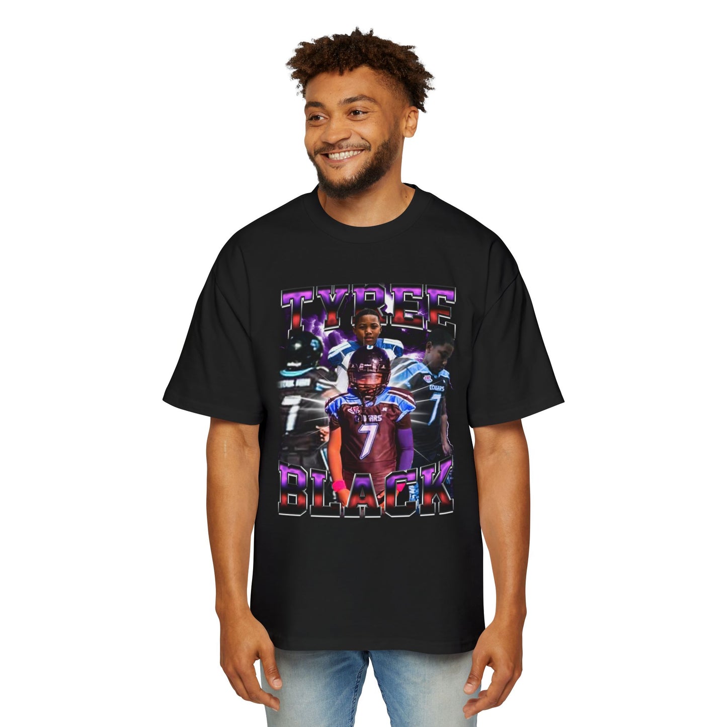Tyree Black Oversized Retro Tee