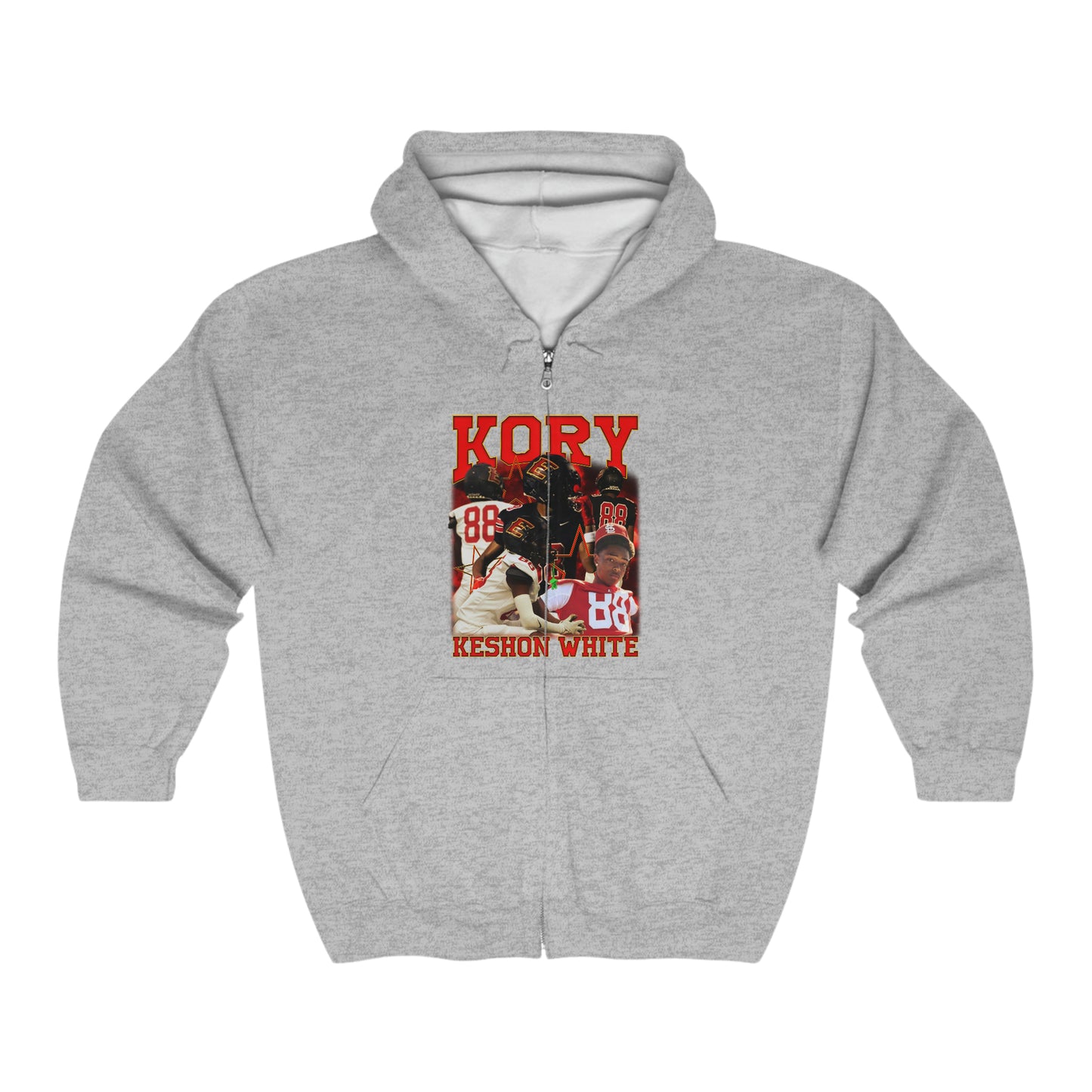 Kory Keshon White Full Zip Hoodie