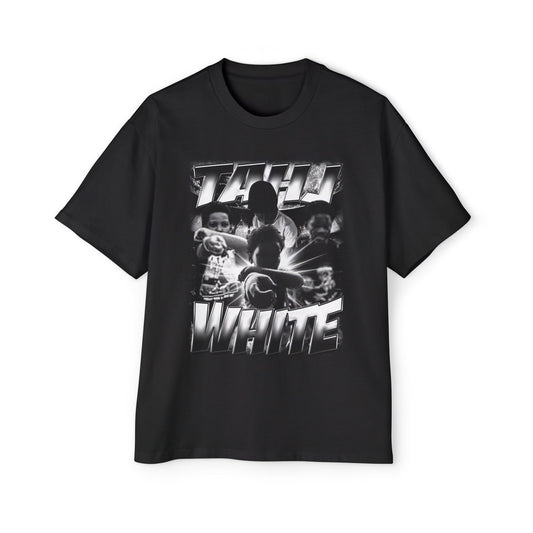 Tahj White Oversized Retro Tee
