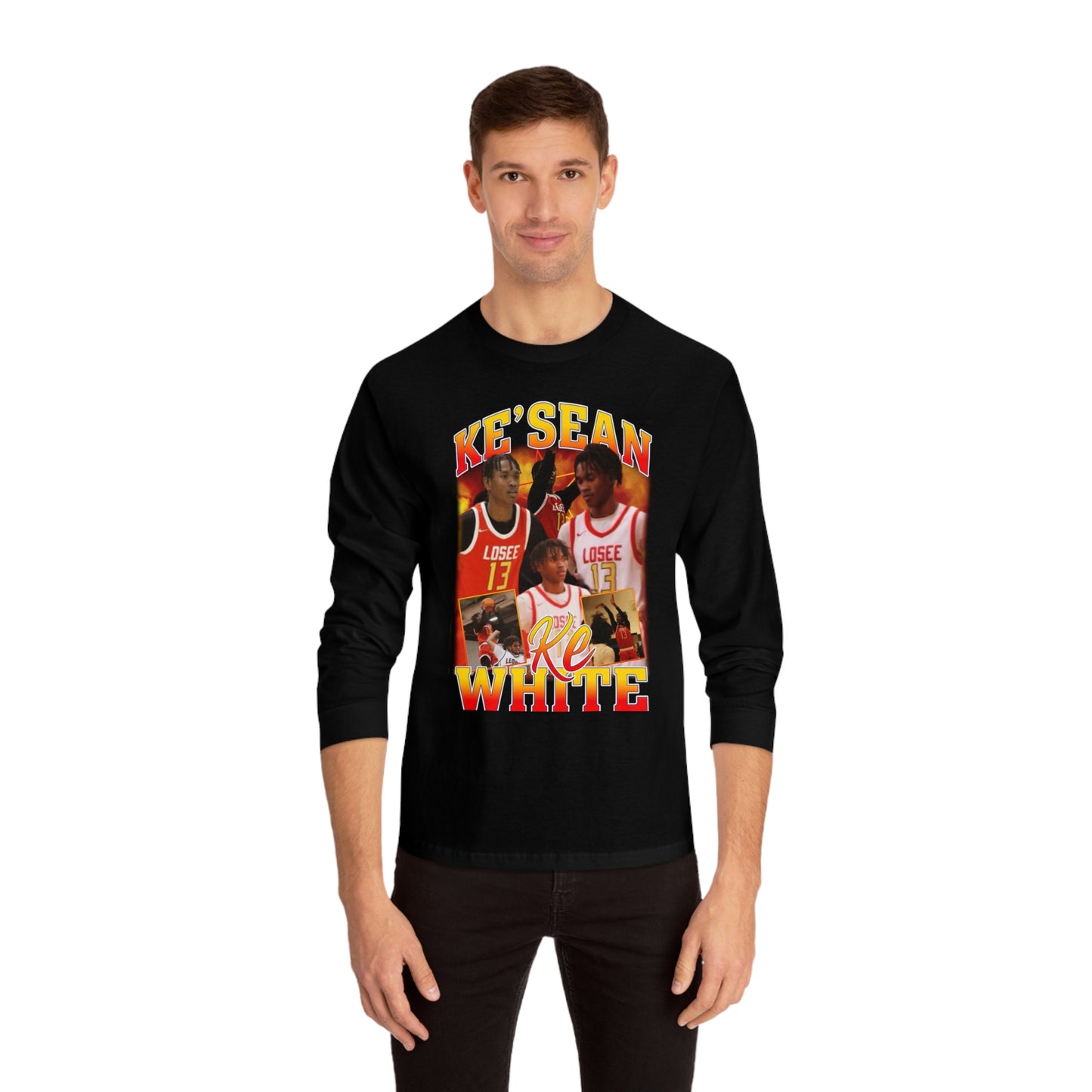 Ke'sean White Classic Long Sleeve T-Shirt