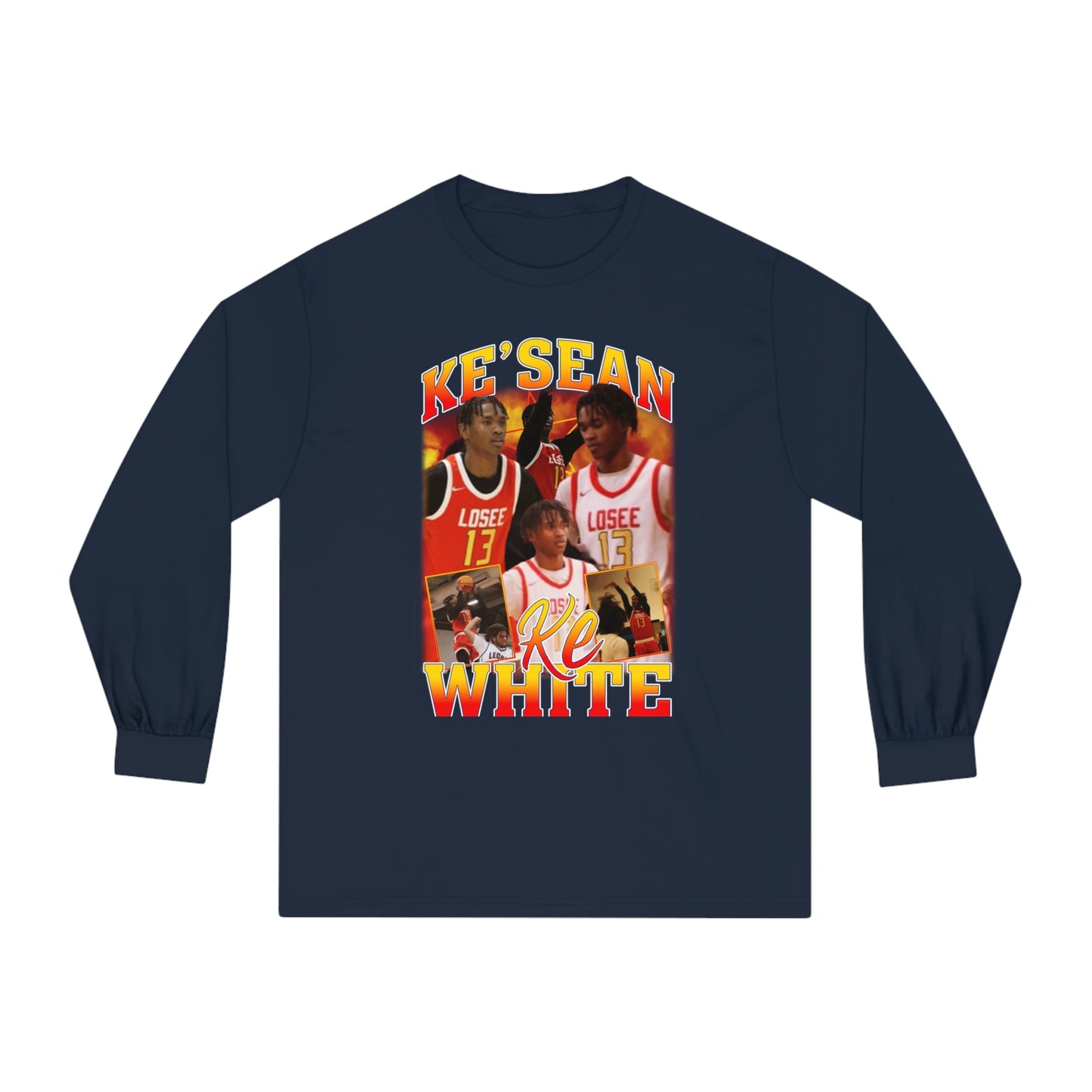 Ke'sean White Classic Long Sleeve T-Shirt