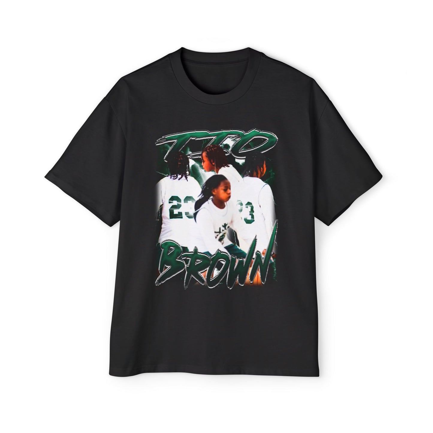 Tio Brown Oversized Retro Tee