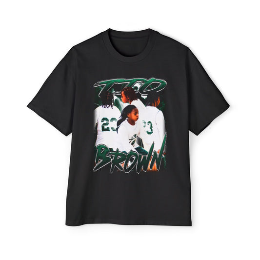 Tio Brown Oversized Retro Tee