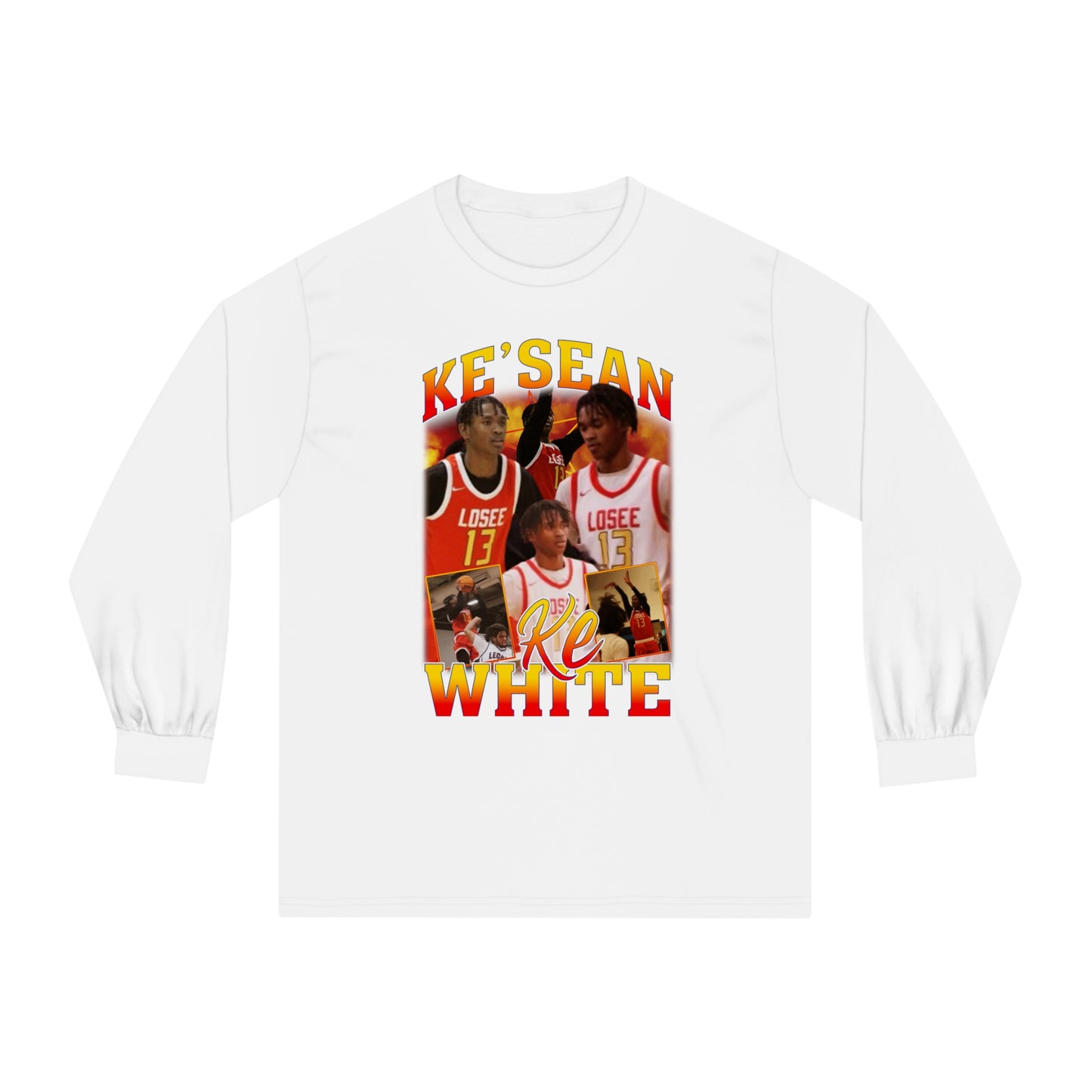 Ke'sean White Classic Long Sleeve T-Shirt