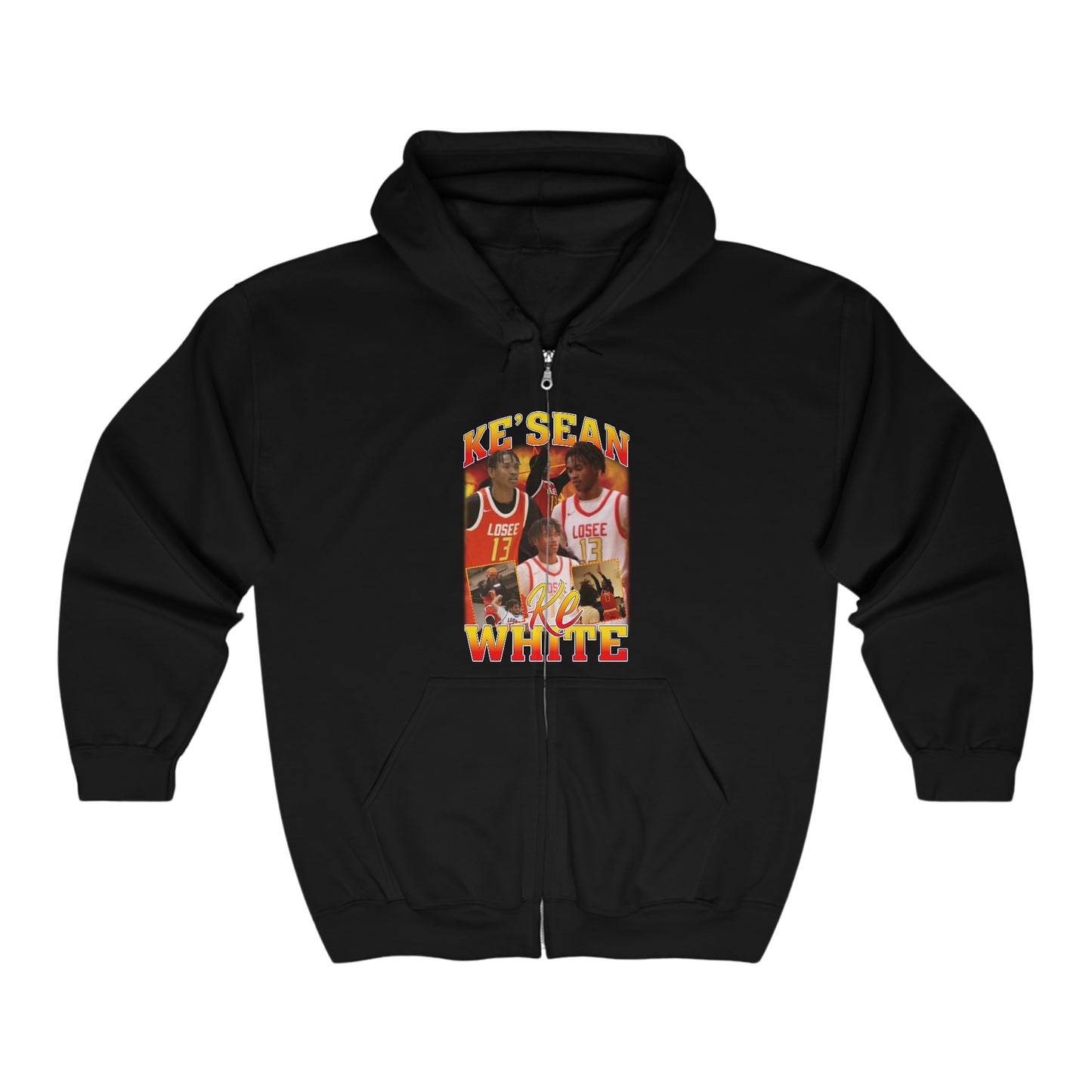 Ke'sean White Full Zip Hoodie