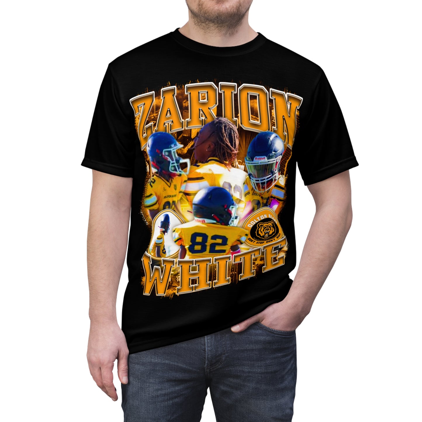Zarion White Vintage Full Print Tee