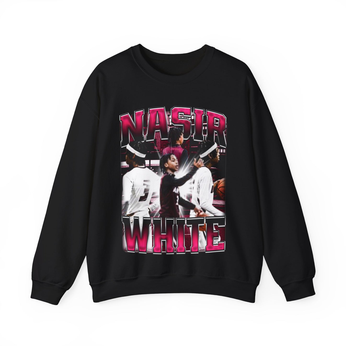 Nasir White Crewneck Sweatshirt