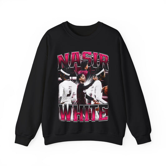 Nasir White Crewneck Sweatshirt