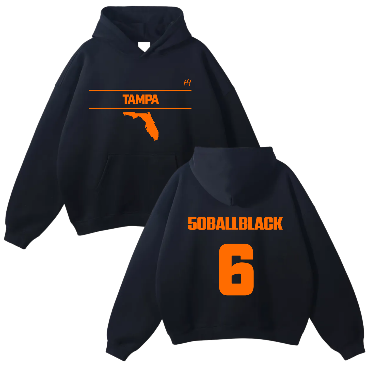 J Black Oversize Fleeced Hoodie
