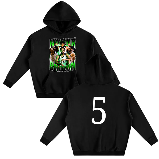 Nyzhir Brown Oversize Fleeced Hoodie