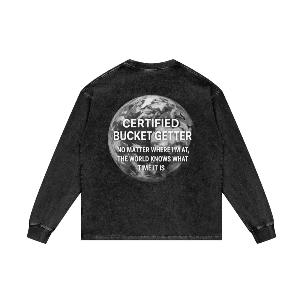 David Johnson Jr Acid Wash Oversized Long Sleeve Tee