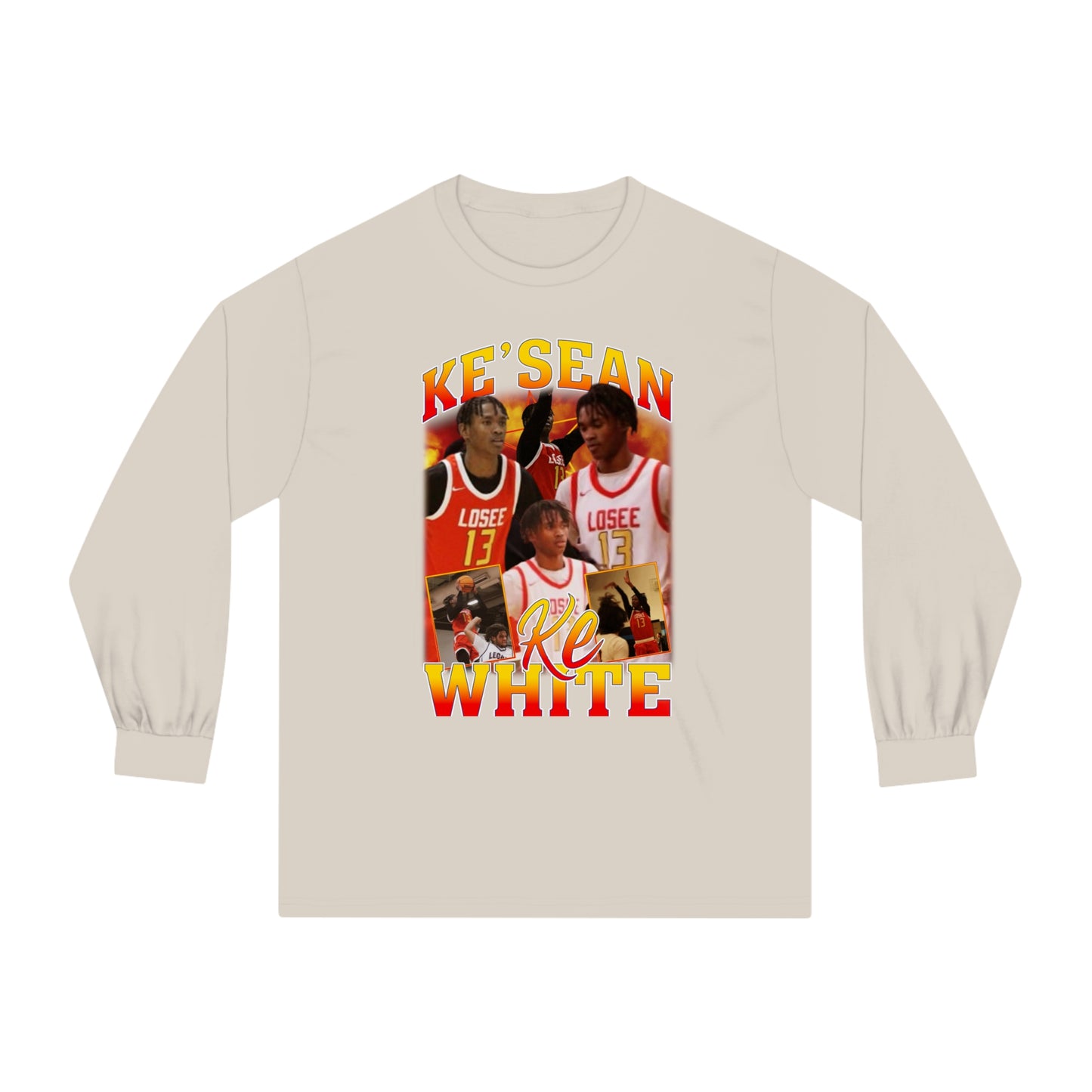 Ke'sean White Classic Long Sleeve T-Shirt