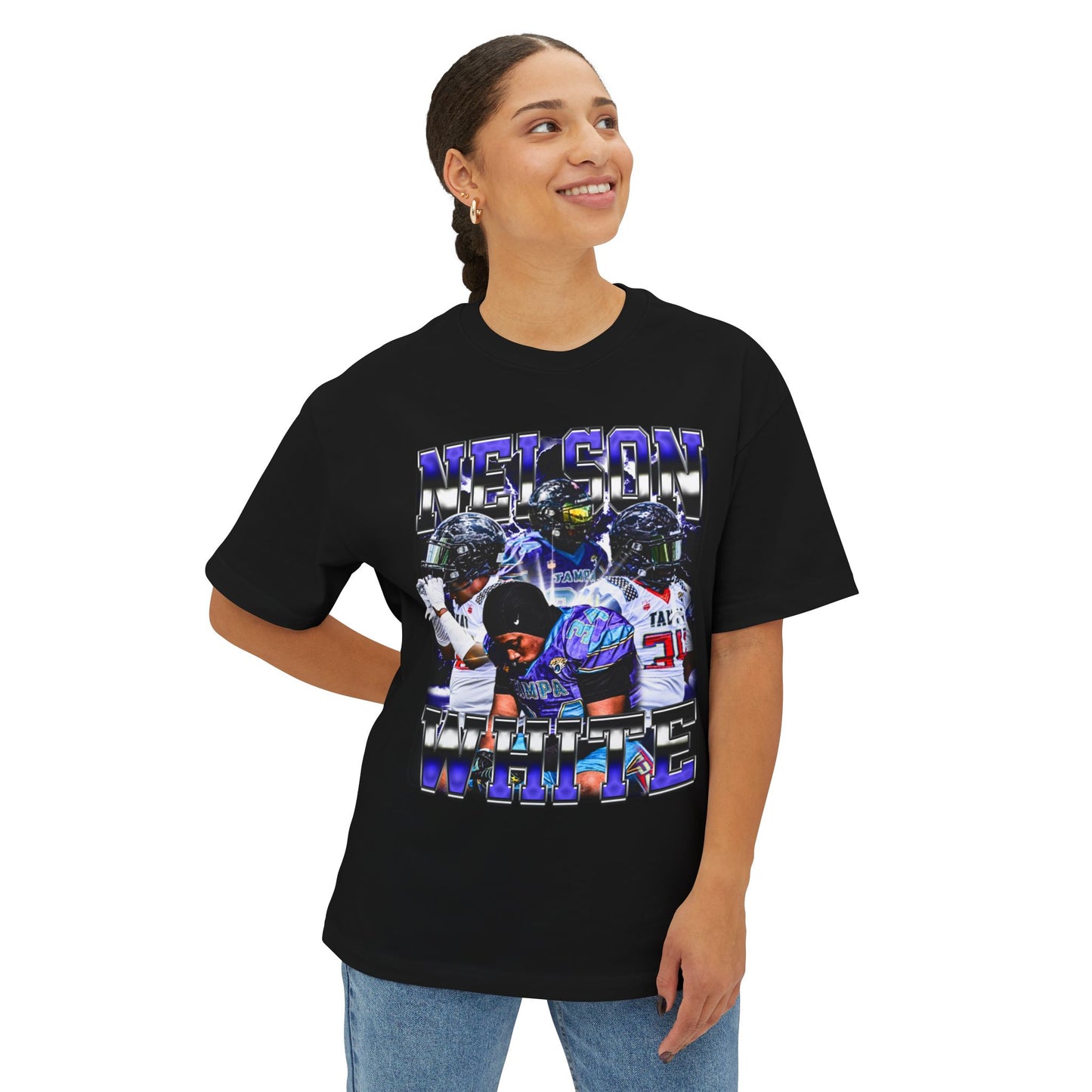 Nelson White Oversized Tee