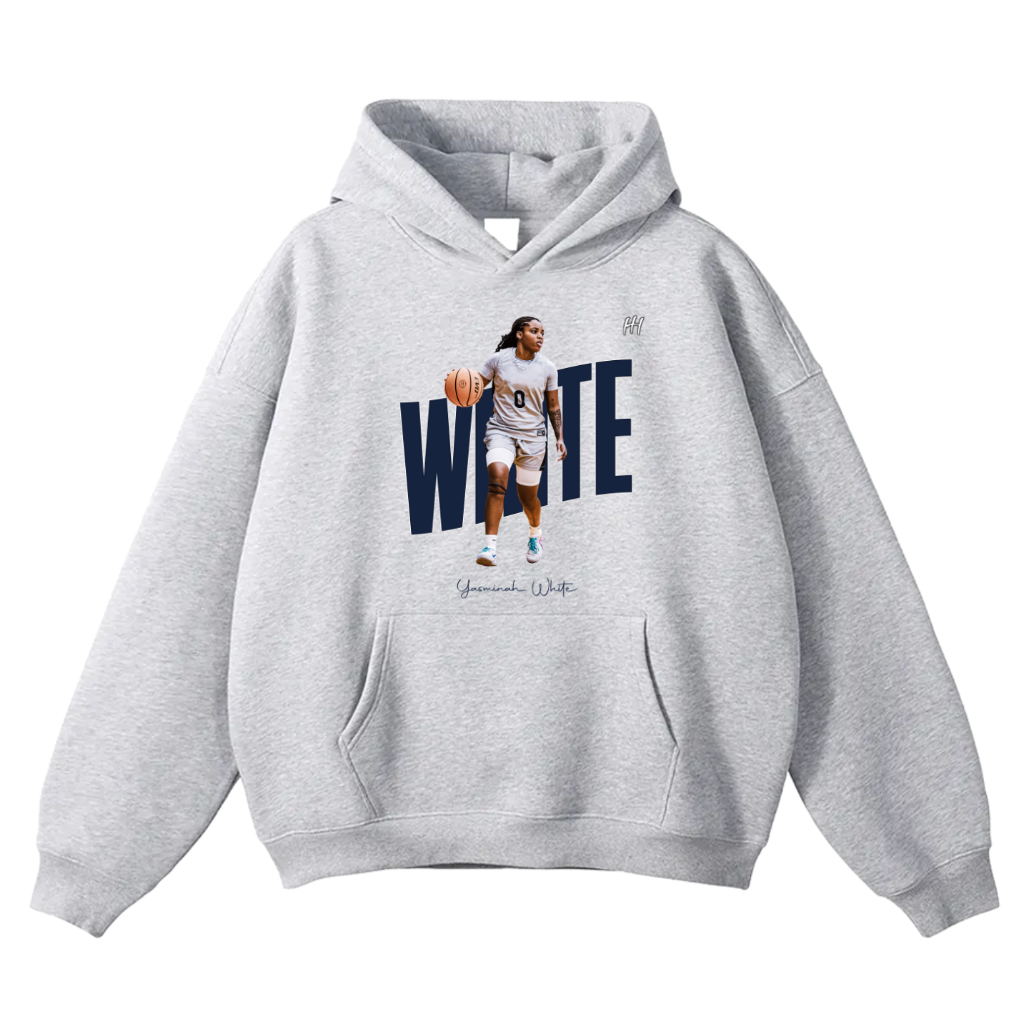 Yasminah White Oversize Fleeced Hoodie