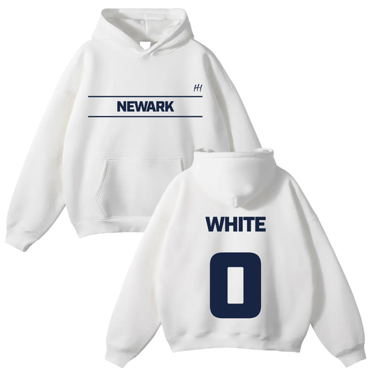 Yasminah White Oversize Fleeced Hoodie