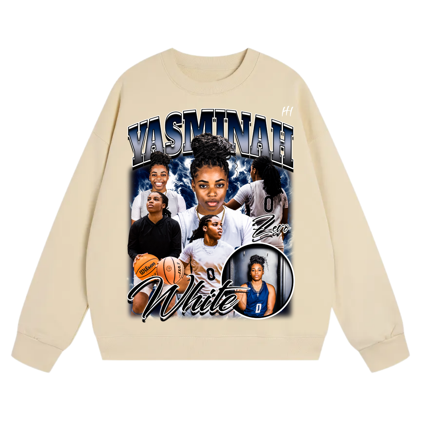 Yasminah White Heavyweight Crewneck Sweatshirt