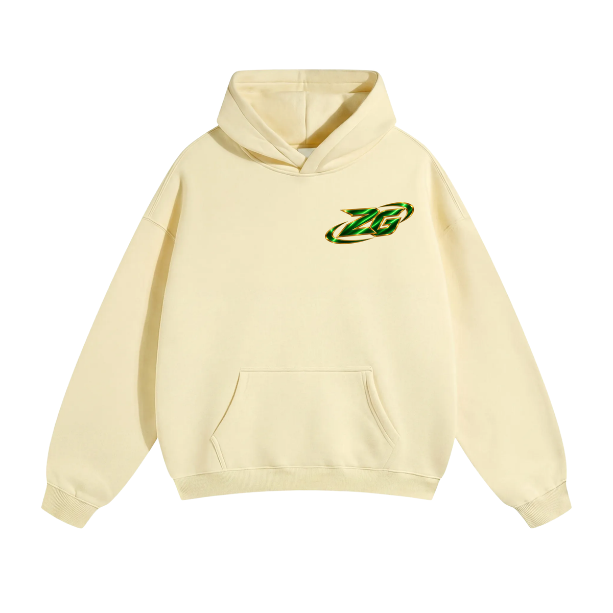 Zorrion Green Oversize Fleeced Hoodie